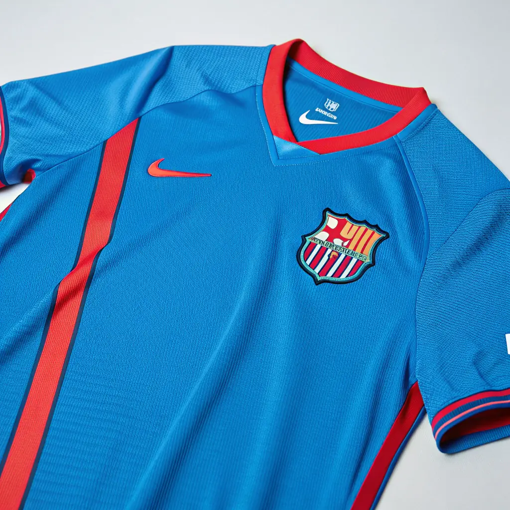 A Union Sportive Genlis jersey on display, showcasing the club's colors and logo.