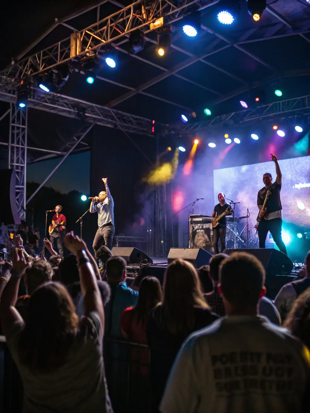 A picture of a diverse audience enjoying a musical performance at a TORTORE ET DECIBELS event, emphasizing the inclusive and respectful environment created for musicians and audiences.